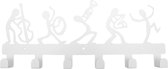 Kinderkapstok Muziek - Kinderkapstok haakjes - Babykamer Kapstokken - babykamer - 6 haken – design Kapstokken - Inclusief bevestigingsmateriaal – Wandkapstok - Babykameraccessoires - Kinderkamer haakjes - Wit - Modern