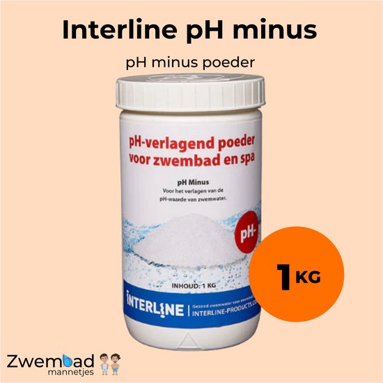 Interline pH minus 1kg - Inclusief doseerschema - pH minus voor zwembad - Verlagen pH waarde - pH min voor kleine, middelgrote en grote zwembaden