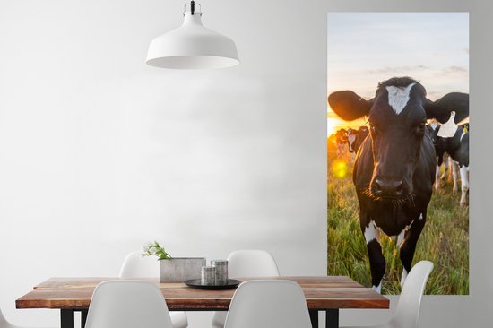 Poster Koeien - Zon - Hek - 80x160 cm