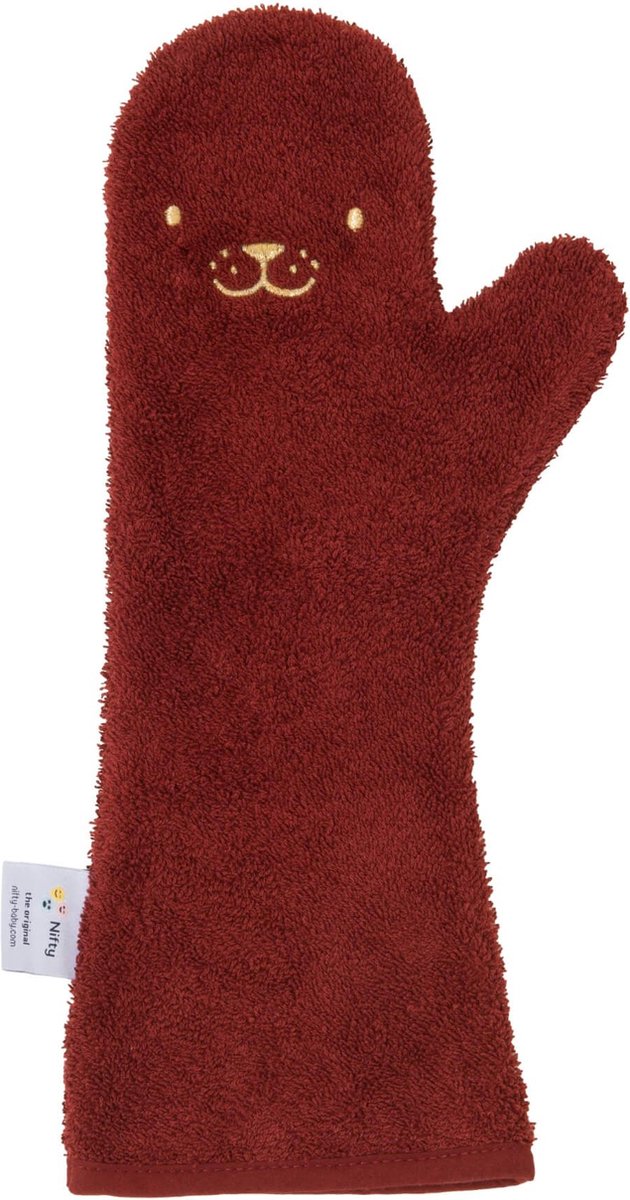 The Original Baby Shower Glove, The Original/Douche Washandje/Lange Washand - Nifty - Washandjes - Baby Washandje - Rode Zeehond van Nifty — afbeelding 3