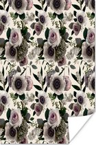 Affiche Fleurs - Roses - Feuilles - 20x30 cm