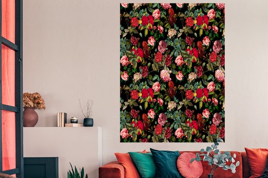 Poster Fleurs - Vintage - Roses - 120x180 cm XXL