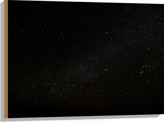 WallClassics - Hout - Donkere Hemel met Sterren - 80x60 cm - 12 mm dik - Foto op Hout (Met Ophangsysteem)