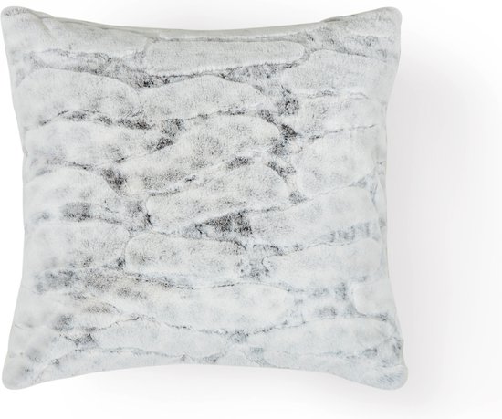 Marble Faux Fur Kussensloop - 2pc verpakking - Lichtgrijs ca. 45x45 cm