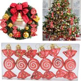 Kerstballen - Snoepjes rood decoratie voor in de kerstboom - Kerstdecoratie
