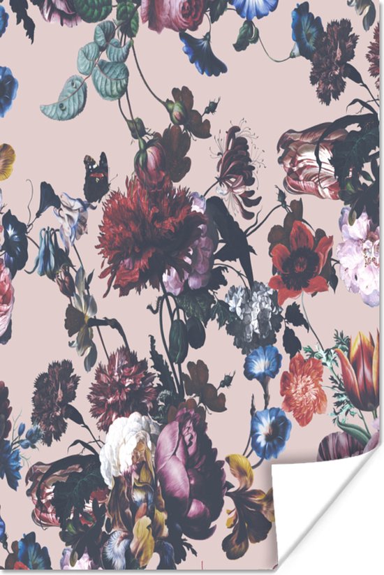 Affiche Fleurs - Motifs - Vintage - 80x120 cm