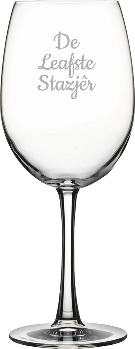 Gegraveerde Rode wijnglas 46cl De Leafste Stazjêr