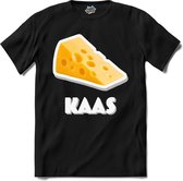 Kaas - grappig verjaardag kleding cadeau - eten teksten - T-Shirt - Heren - Zwart - Maat M