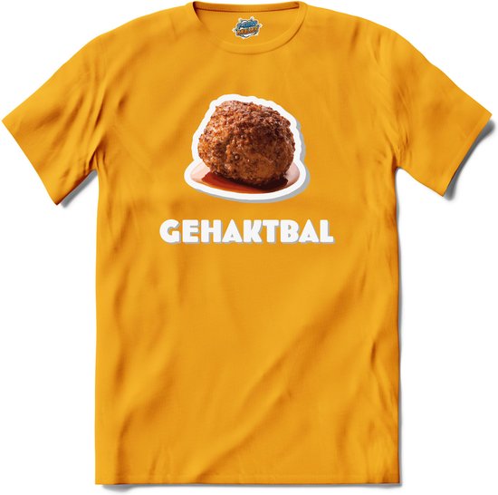 Gehaktbal - grappig verjaardag kleding cadeau - eten teksten - T-Shirt - Heren - Geel - Maat XXL