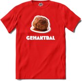 Gehaktbal - grappig verjaardag kleding cadeau - eten teksten - T-Shirt - Heren - Rood - Maat 4XL