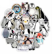 Winkrs - 50 pinguin stickers - Stickers voor laptop, muur, deur, koffer, schriften, etc.