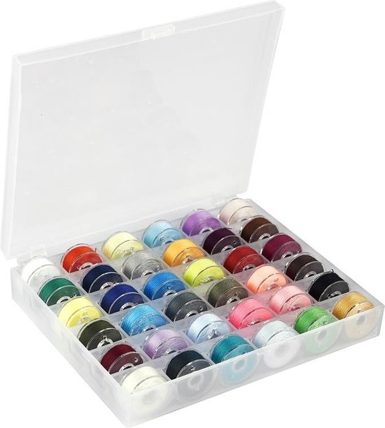Boîte De Rangement Pour Bobines De Fil - Support 28 Ou 25 Bobines - Plastique Transparent - Marque Hemline