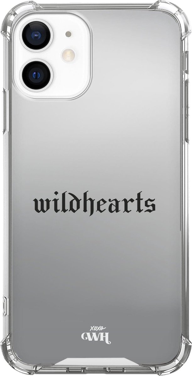 Spiegelhoesje geschikt voor Apple iPhone 12 - Wildhearts Black - Mirror Case