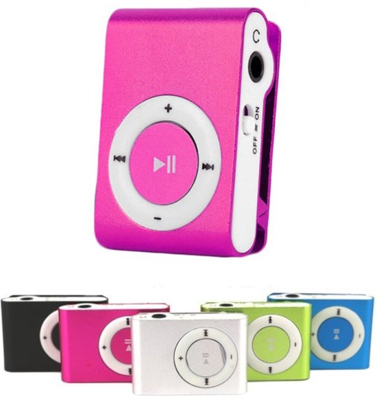 Mini MP3 Speler met Clip Muziekspeler Roze