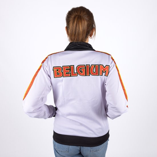 Wit retro jasje Belgie vrouwen mooi afgewerkt met driekleur en label maat M  | bol.