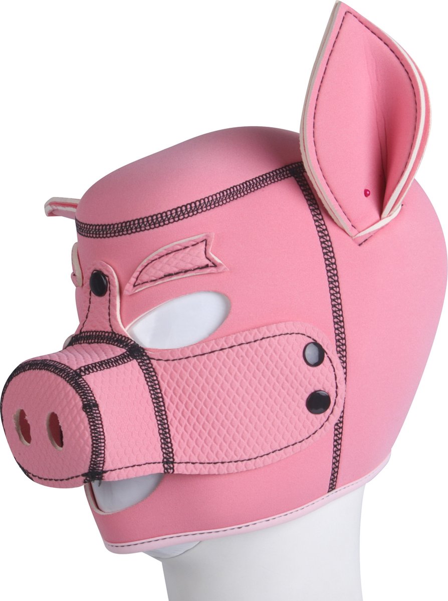 Banoch | Masker "Le Pig" | neopreen roze varkensmasker | varken BDSM — afbeelding 7