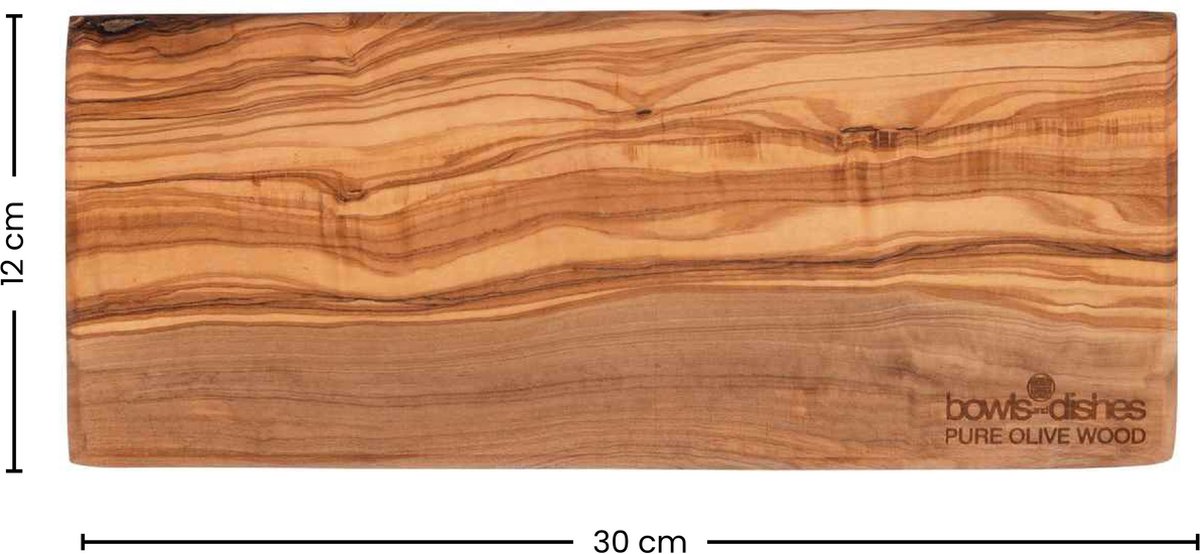 Bowls and Dishes Pure Olive Wood Olijfhouten plank rechthoekig 30 cm