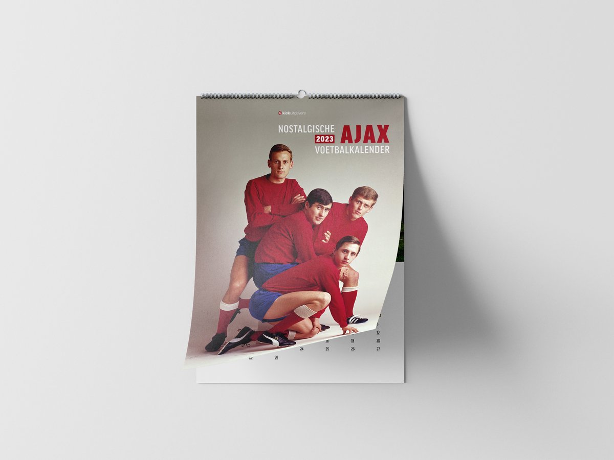 A2 Nostalgische Ajax Kalender 2023 - Wandkalender - Kick Uitgevers - 13 unieke foto's - Hangend Model - 42 x 59,4 cm - Wanddecoratie - A2 - Relatiegeschenk - Gift