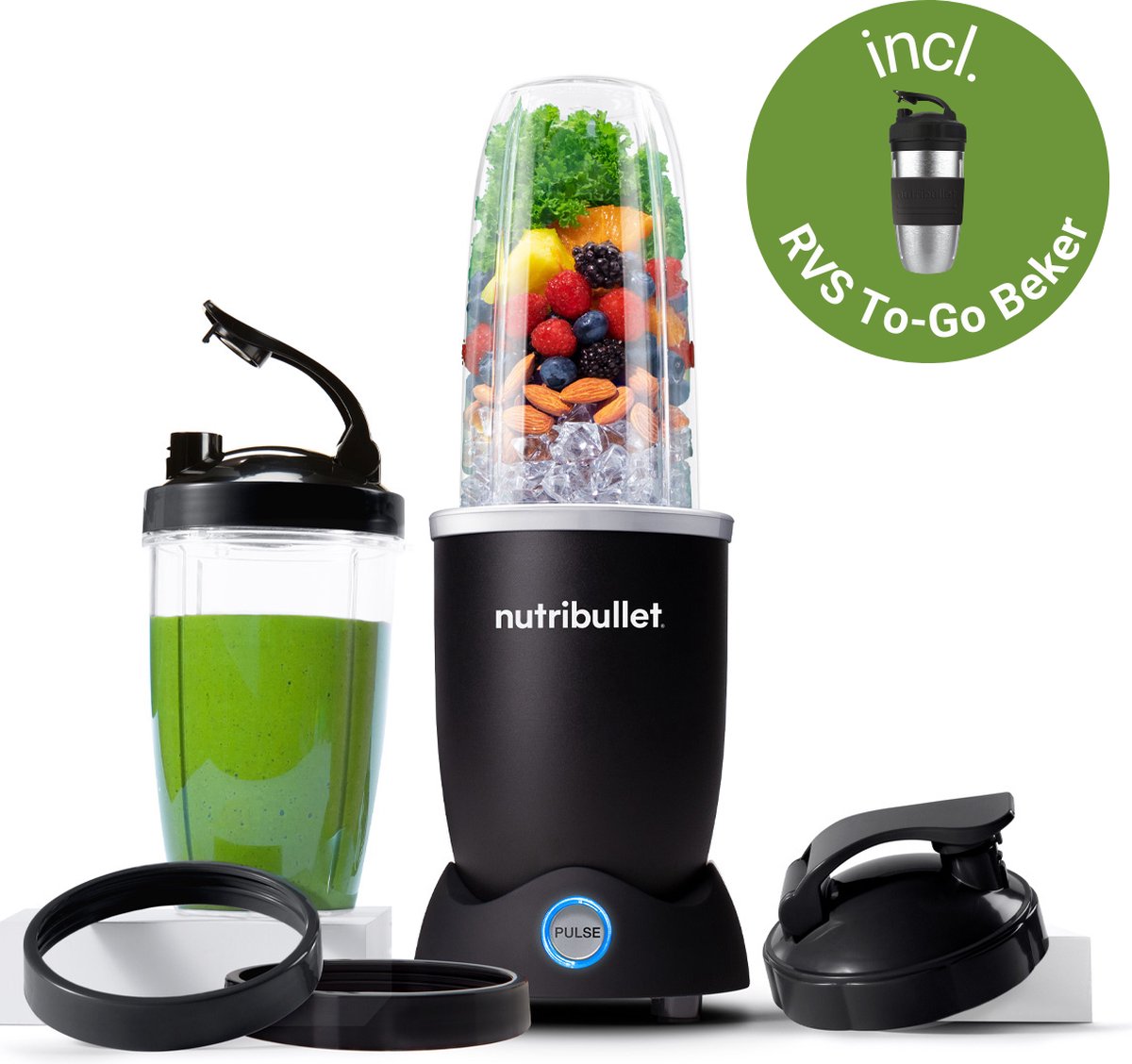nutribullet Pro+ Pulse Blender - Incl RVS Beker To Go - 1200 Watt ...