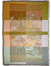 NIN-NIT - Floral Blanket - Plaid - Geweven Deken - Sprei - Bloemen Print - 220x160 cm