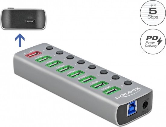 InLine Smart USB hub met 7 poorten - USB2.0/USB3.0 - busgevoed / zwart - 0,50 meter InLine Smart USB hub met 7 poorten - USB2.0/USB3.0 - busgevoed / zwart - 0,50 meter