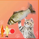 Kattenspeeltjes vissen 3 stuks- knuffels 19 cm - Oranje goudvis/makreel - Speelgoed vissen voor katten en kitten