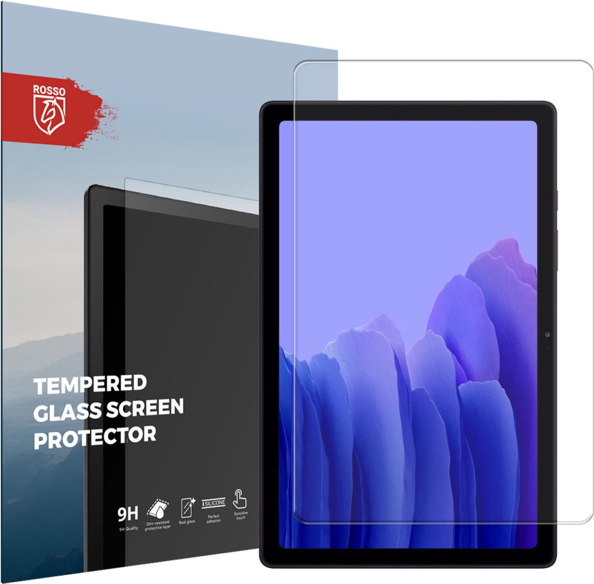 Rosso Tempered Glass Screen Protector Geschikt voor Samsung Galaxy Tab A7 (2020 / 2022) | Beschermlaag | Glasplaatje | 9H Hardheid | Gehard Glas | Beschermglas