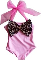 Maat 140 Zwempak badpak roze Dierenprint panterprint badkleding baby en kind zwem kleding zwemkleding