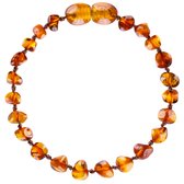 Bracelet Ambre Sun Sauvage Enfant / Adulte - Bracelet de Cheville Ambre - Ambre Baltique - 16,5 cm - Cognac