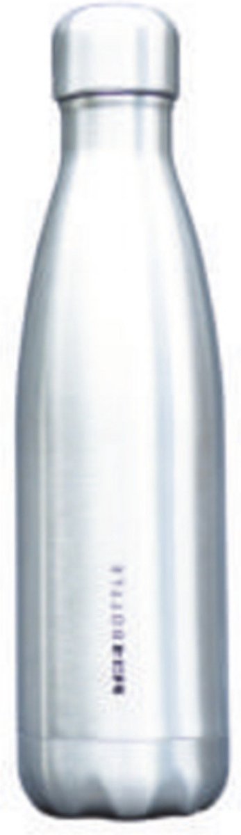 THEBOTTLE Drinkfles / Bidon / Waterfles / Thermosfles – Voor warme en koude dranken - RVS - Die - 500 ml – Zilver