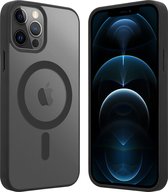 ShieldCase geschikt voor Apple iPhone 12 Pro Max Magneet hoesje transparant gekleurde rand - zwart