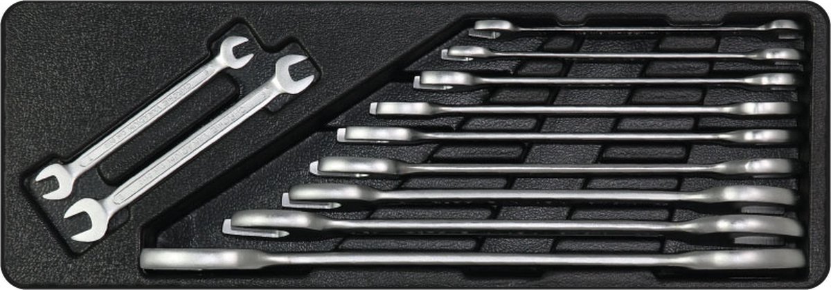 George Tools gereedschapset voor gereedschapswagen, gereedschapstrolley, gereedschapskoffer of gereedschapskar - Steeksleutelset 11-delig