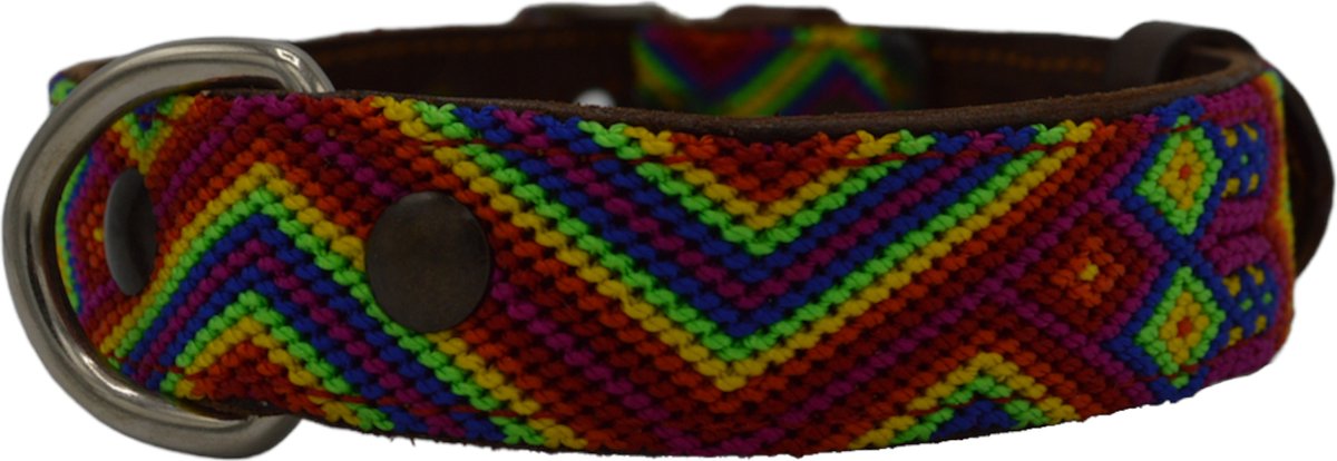 Bohemi Ibiza honden halsband, maat Medium, 34 - 43cm, Leer
