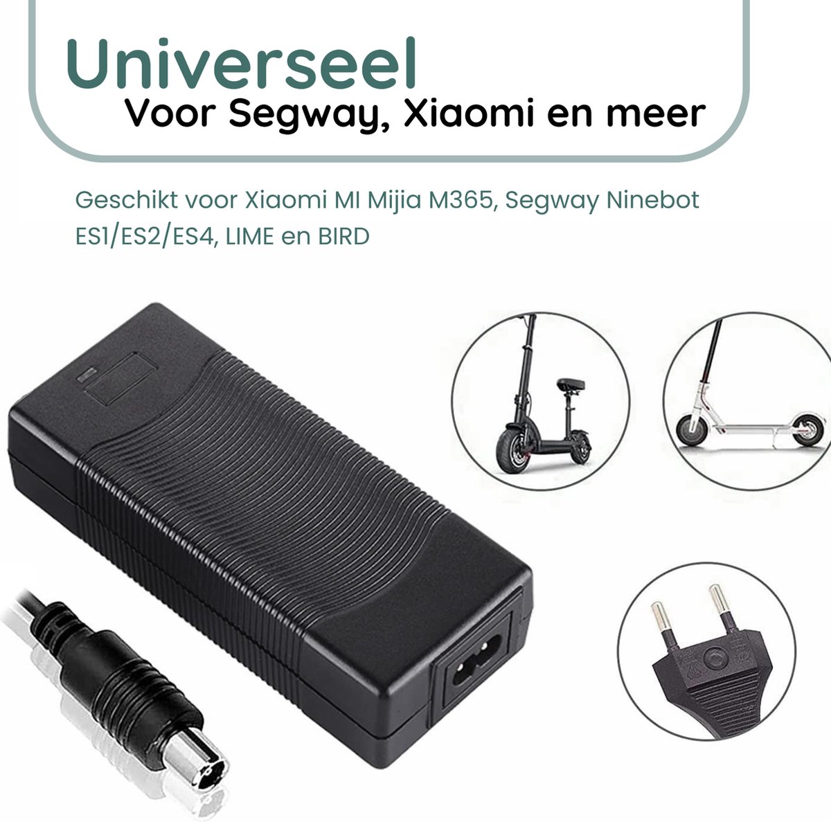 Oplader Geschikt voor Xiaomi Mi Mijia M365, Segway Ninebot ES1, ES2, ES4, LIME en BIRD - 42V/2A 84W Max - Voedingsadapter voor Elektrische Scooter en Elektrische Step – foto 6