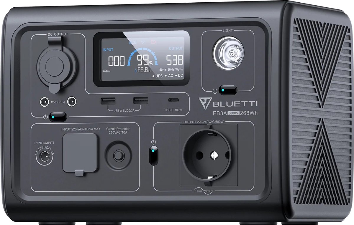 BLUETTI Bluetti EB3A - Générateur électrique portable 268Wh black