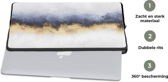 Housse d’ordinateur portable - Glitter - Or - Abstrait - Luxe - Pochette d’ordinateur portable - Ordinateur portable - Étui pour ordinateur portable - 17 pouces