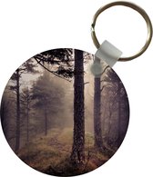 Sleutelhanger - Mist - Herfst decoratie - Natuur - Bos - Plastic - Rond - Uitdeelcadeautjes