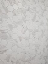 The Mosaic Factory Barcelona Hexagon - Wandtegels - Mozaïektegel - 25.6x29.6x0.65cm - Marmer wit Mat - 0.76m²/10 Stuks