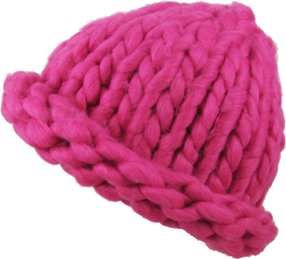 KB-ETHOS® Winter Muts KBW-7020-PNK Chunky Knit Beanie Dames Acryl Pink