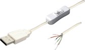 BKL Electronic USB-A 10080119 – USB-kabel 2.0 A-stekker met schakelaar wit Stekker, recht 11080119 BKL Electronic 1 stu