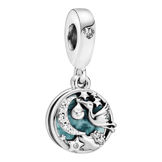 Breloque Jubilé en argent | Charme Stork volant dans les airs| Charms  Charms Perles |... | bol