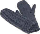 Winter handschoenen donkergrijs - wanten voor dames - one size - grijze wanten - gebreid - STUDIO Ivana