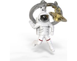 Metalmorphose sleutelhanger astronaut met saturnus
