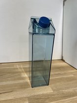 Blue Bottle transparent carton de lait 500ml / 0, 5 litres - Rechargeables - Bouteille de lait - Bouteille d' eau - Gourde - Durable - DopDop - BPA / gratuit - couleur