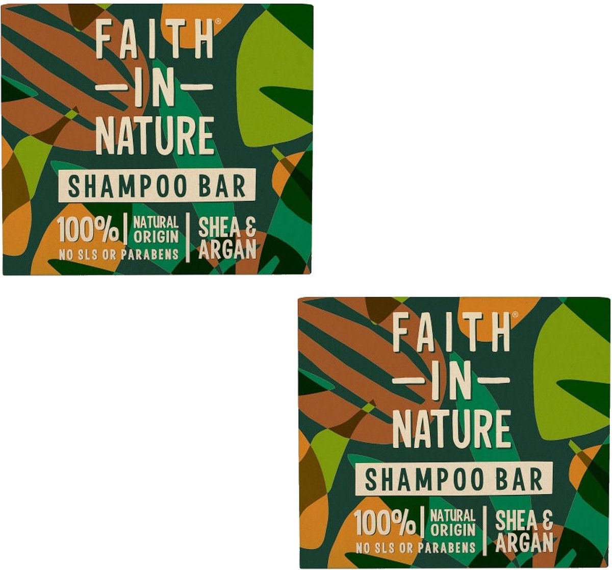 FAITH IN NATURE - Shampoo Bar Shea & Argan - 2 Pak