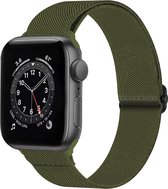 Horloge Band Geschikt voor Apple Watch 1-8 / SE (38/40/41 mm) Bandje Nylon Met Verstelbare Gesp - Donkergroen