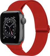 Bandje Geschikt Voor Apple Watch Bandje 42/44/45 mm Nylon Polsband Met Gesp - Horloge Bandje Geschikt Voor Apple Watch 1-8 / SE - 42/44/45 mm Bandje Stof - Rood