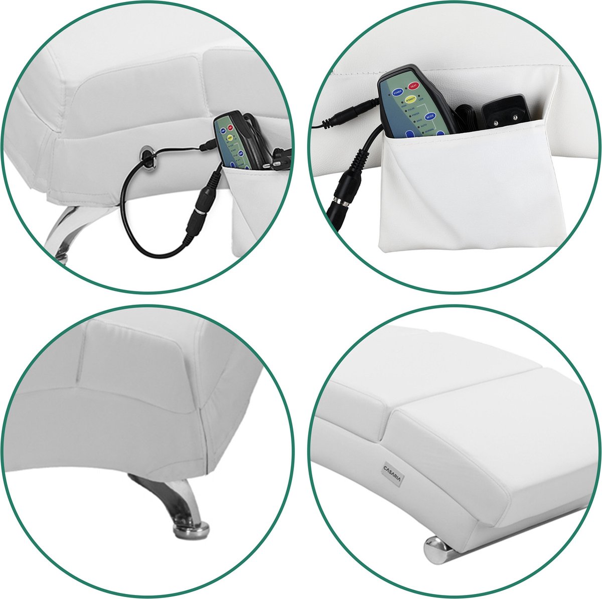 Casaria Relaxfauteuil Massage en Verwarming Wit