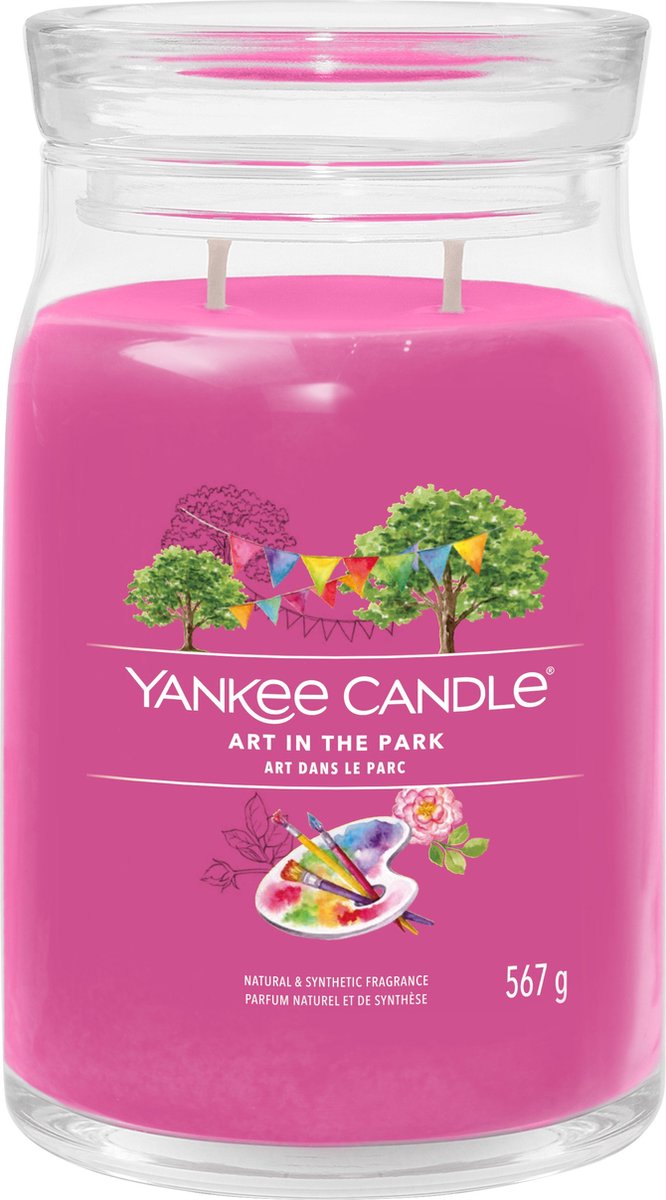 Yankee Candle Art In The Park Large Jar Geurkaars - 90 branduren - twee lonten Roze