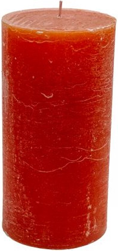 Bougie pilier - orange - 10x20cm - paraffine - lot de 3